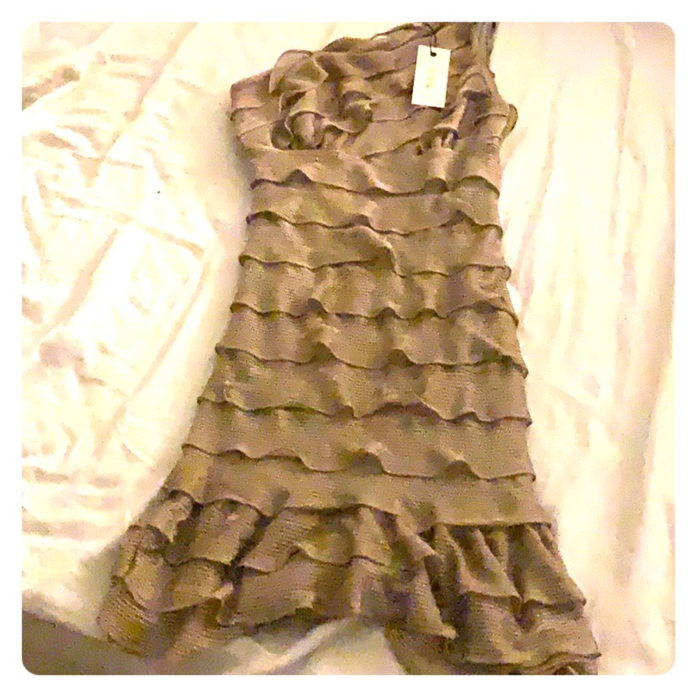 Toasted almond color beautiful dress, cocktail